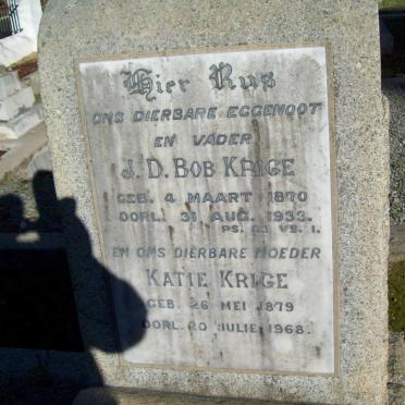 KRIGE J.D. 1870-1933 &amp; Katie 1879-1968
