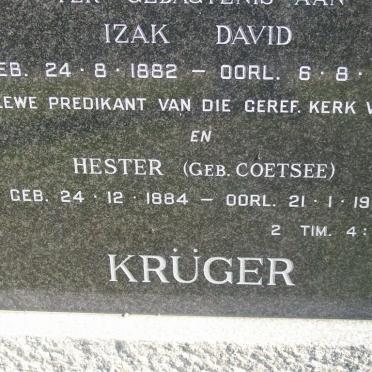 KRUGER Izak David 1882-1965 &amp; Hester COETSEE 1884-1984