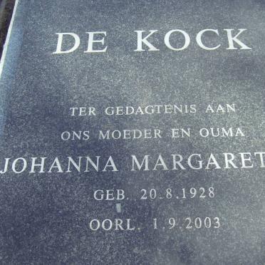 KOCK Johanna Margaretha, de 1928-2003