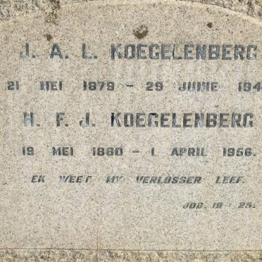 KOEGELENBERG J.A.L. 1879-1945 &amp; H.F.J. 1880-1956