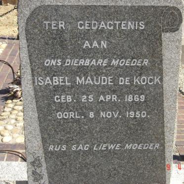 KOCK Isabel Maude, de 1869-1950