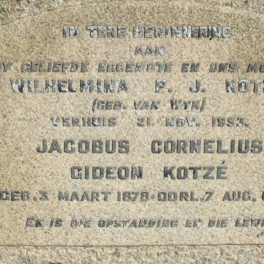 KOTZE Jacobus Cornelius Gideon 1878-1962