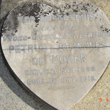 KOKER Petrus Johannes, de 1899-1918