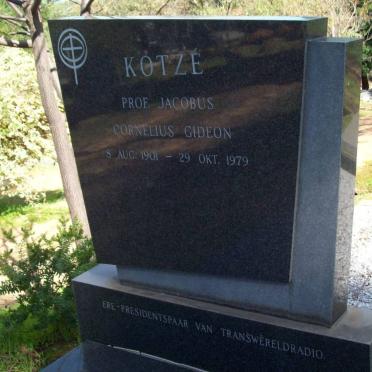 KOTZÉ Jacobus Cornelius Gideon 1901-1979