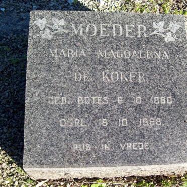 KOKER Maria Magdalena, de nee BOTES 1880-1968