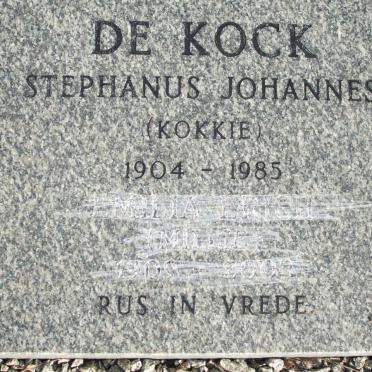 KOCK Stephanus Johannes, de 1904-1985 &amp; Emilia E. 190?-2003
