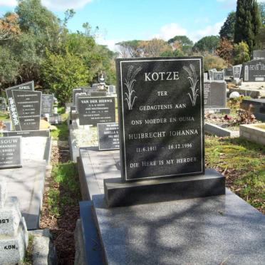 KOTZE Huibrecht Johanna 1911-1996
