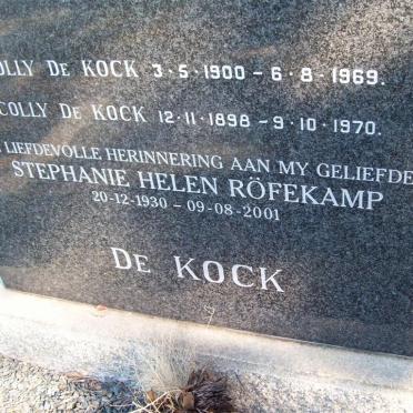 KOCK Dolly, de 1900-1969 :: DE KOCK Colly 1898-1970 :: ROFEKAMP Stephanie Helen 1930-2001