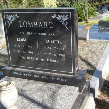 LOMBARD Ernest 1941-1992 &amp; Suzette 1941-1983