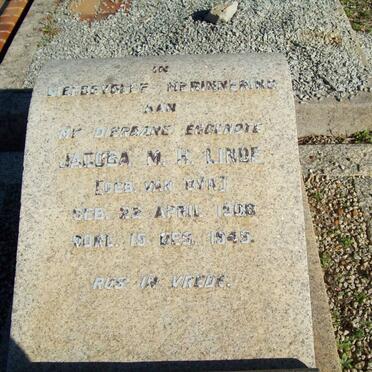 LINDE Jacoba M.H. nee VAN DYK 1909-1949