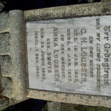 LOUBSER C.H. 1852-1927 &amp; Anna SMUTS 1862-1932