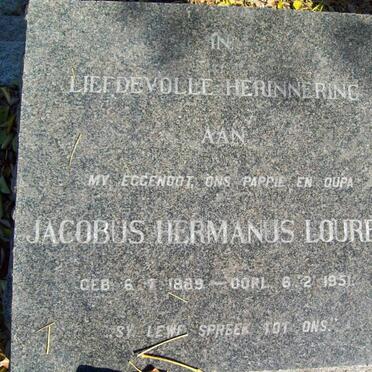 LOURENS Jacobus Hermanus 1889-1951