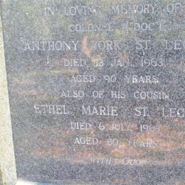 LEGER Anthony Kork, st -1963, ST LEGER Ethel Marie -1963