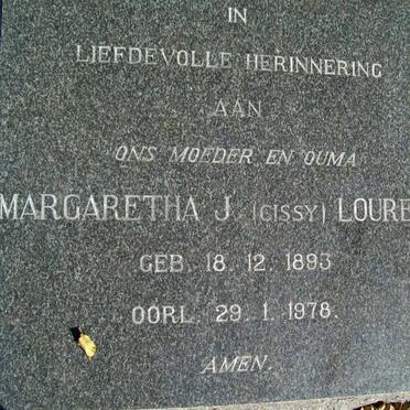 LOURENS Margaretha J. 1893-1978