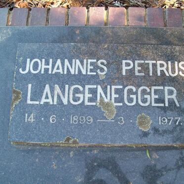 LANGENEGGER Johannes Petrus 1899-1977