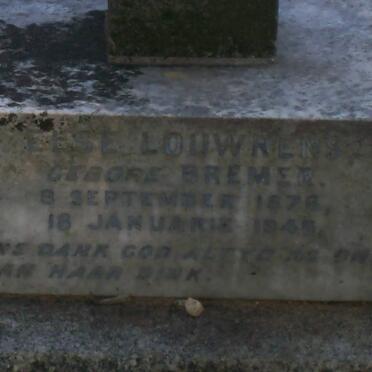 LOUWRENS ?eese nee BREMER 1876-1948