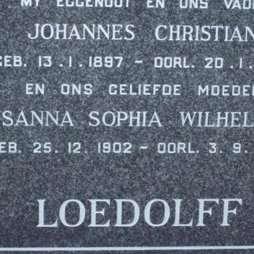 LOEDOLFF Johannes Christian 1897-1968 &amp; Susanna Sophia Wilhelmina 1902-1986
