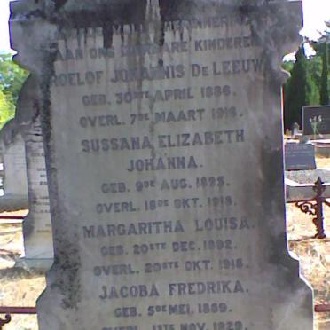 LEEUW Roelof Johannis 1886-1916