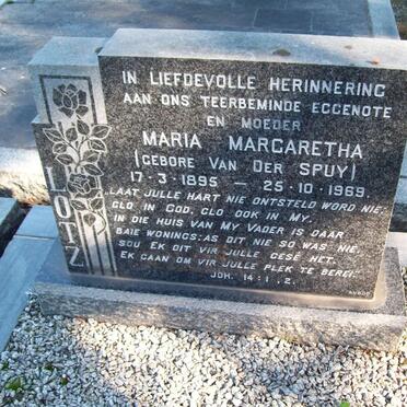 LOTZ Maria Margaretha nee VAN DER SPUY 1895-1969