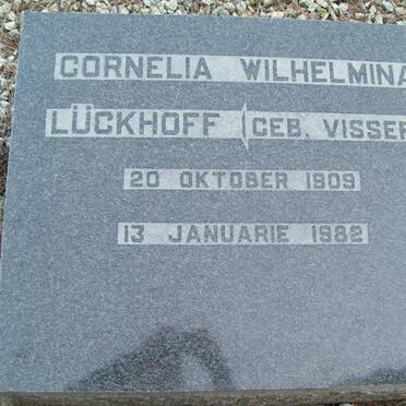 LUCKHOFF Cornelia Wilhelmina nee VISSER 1909-1982