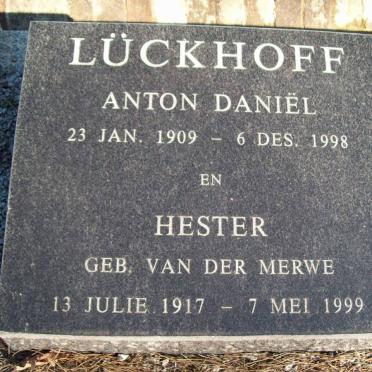LUCKHOFF Anton Daniel 1909-1998 &amp; Hester VAN DER MERWE 1917-1999
