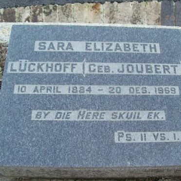 LUCKHOFF Sara Elizabeth nee JOUBERT 1884-1969