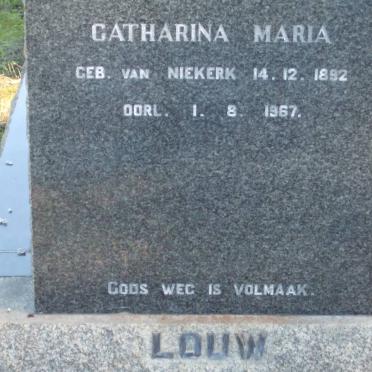 LOUW Catharina Maria nee VAN NIEKERK 1892-1967