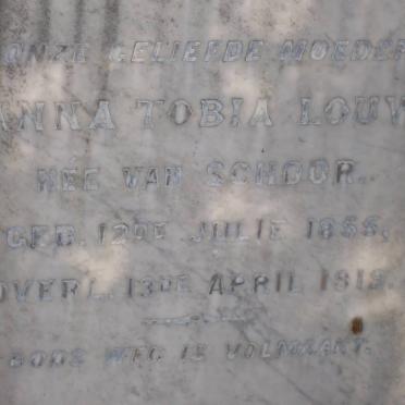 LOUW Anna Tobia nee VAN SCHOOR 1855-1919