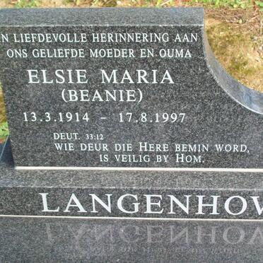 LANGENHOVEN Elsie Maria 1914-1997 :: LANGENHOVEN Christina Johanna 1936-2006