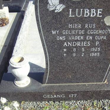 LUBBE Andries P. 1925-1985