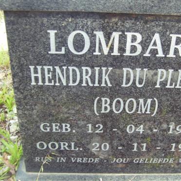 LOMBARD Hendrik du Plessis 1964-1995