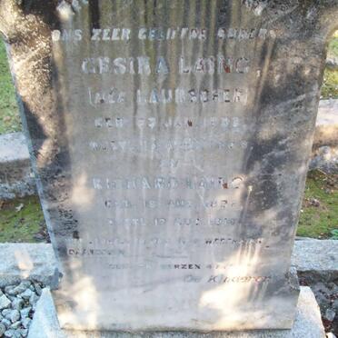 LAING Richard 1832-1918 &amp; Gesina LAUBSCHER 1833-1909