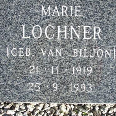 LOCHNER Marie nee VAN BILJON 1919-1993