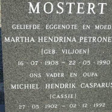 MOSTERT Michiel Hendrik Casparus 1902-1992 &amp; Martha Hendrina Petronella VILJOEN 1908-1990