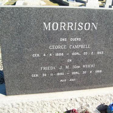 MORRISON George Campbell 1888-1953 &amp; Frieda J.M. WEICH 1890-1968