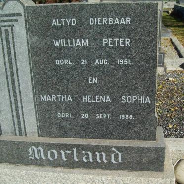 MORLAND William Peter -1951 &amp; Martha Helena Sophia -1988
