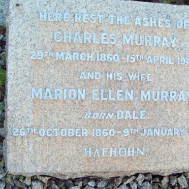 MURRAY Charles 1860-1946 &amp; Marion Ellen DALE 1860-1947