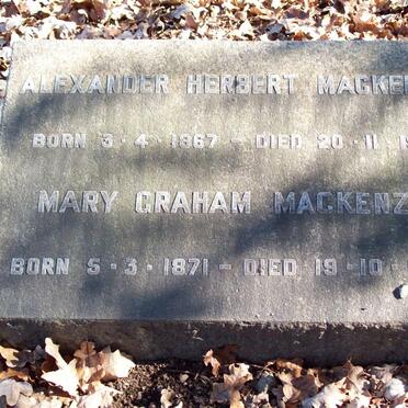 MACKENZIE Alexander Herbert 1867-1952 &amp; Mary Graham 1871-1955