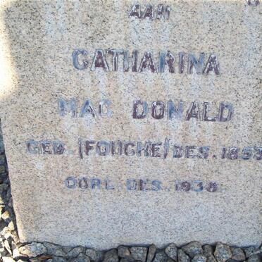 MAC DONALD Catharina nee FOUCHE 1853-1938