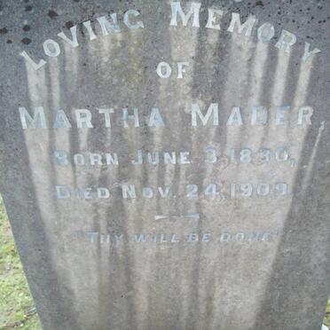 MADER Martha 1830-1909