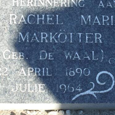 MARKOTTER Rachel Maria nee DE WAAL 1890-1964