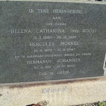MALAN Hercules Morkel 1873-1947 &amp; Helena Catharina ROOS 1880-1926 :: MALAN Hermanus Johannes 1912-1960