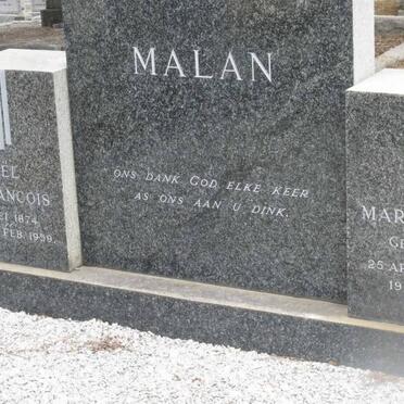 MALAN Daniel Francois 1874-1959 &amp; Maria Ann LOUW 1905-1973