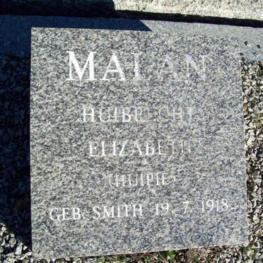 MALAN Huibrecht Elizabeth nee SMITH -1918