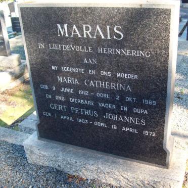 MARAIS Gert Petrus Johannes 1903-1972 &amp; Maria Catherina 1912-1969
