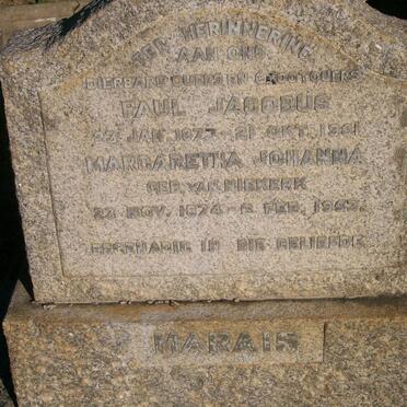 MARAIS Paul Jacobus 1873-1961 &amp; Margaretha Johanna VAN NIEKERK 1874-1953