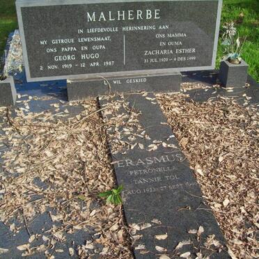 MALHERBE Georg Hugo 1919-1987 &amp; Zacharia Esther 1920-1999 :: ERASMUS Petronella 1923-1999