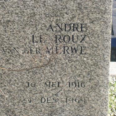 MERWE, van der  - vanne