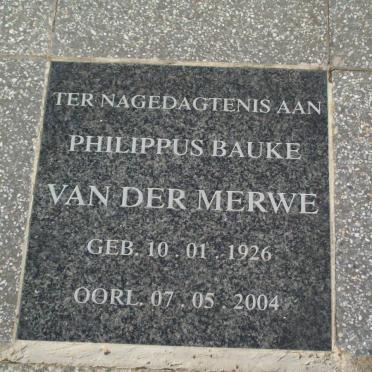 MERWE Philippus Bauke, van der 1926-2004