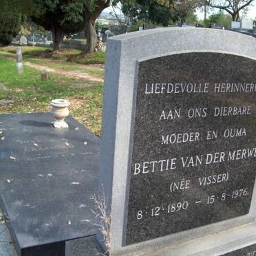 MERWE Bettie, van der nee VISSER 1890-1976